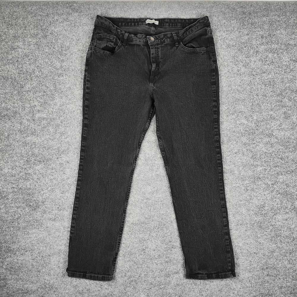 Riders By Lee Jeans Womens 16W P Gray Charcoal Wash High Rise Tapered Stretch